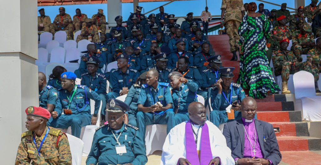 Dignitaries at the graduation of the South Sudan unified force (Photo credit: Twitter/@EyeRadioJuba)