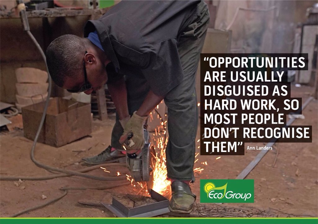 A fabricator making the parts of eco-stove (Photo credit: Twitter/@EcostovesUganda)
