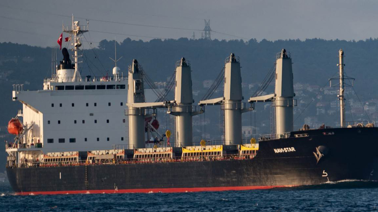 Bulk carrier shipping wheat from Ukraine amid the Putin Russian Ukraine war