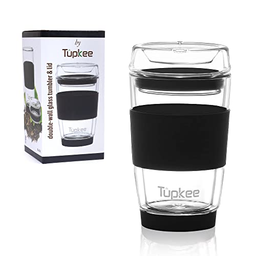 Tupkee Double Wall Glass Coffee Tumbler