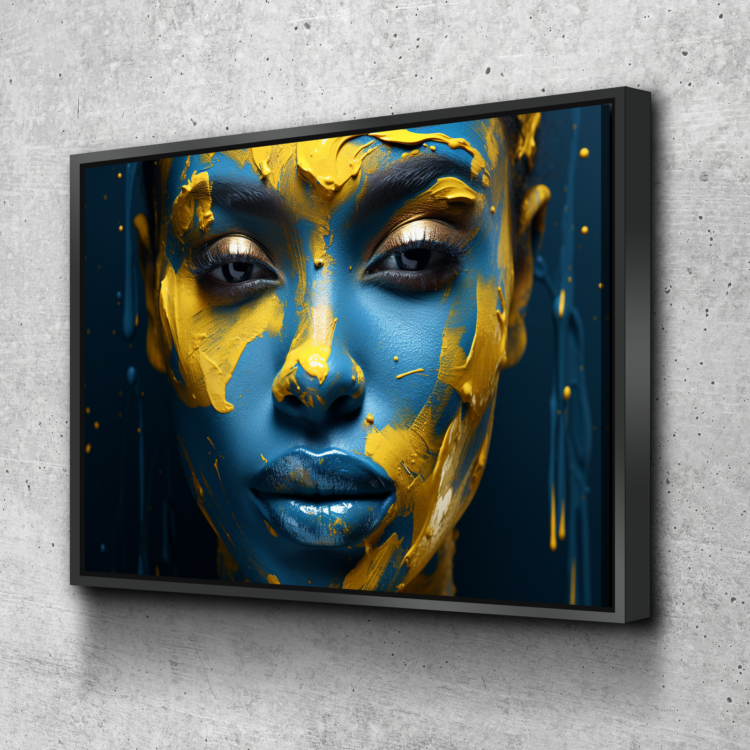 Blue and Gold Facial Paint | African American Wall Art | African Canvas ...