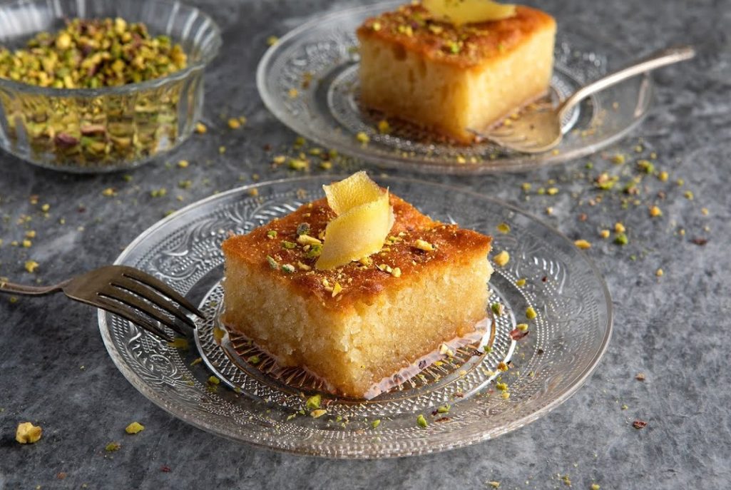 Sweet Semolina Cake - Ravani
