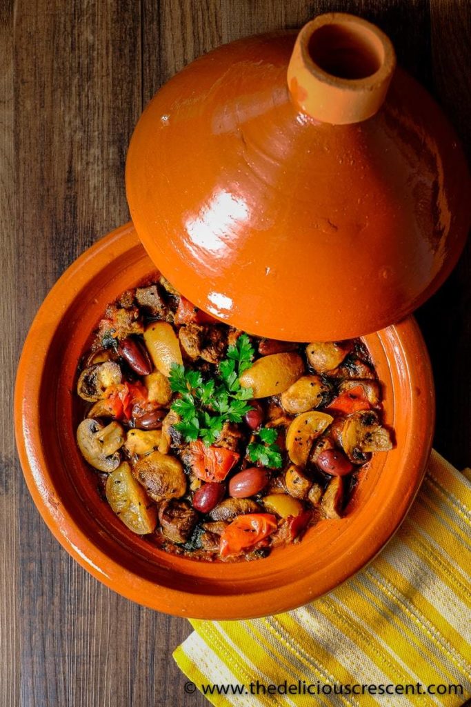 Lamb Tagine with Mushrooms and Olives(