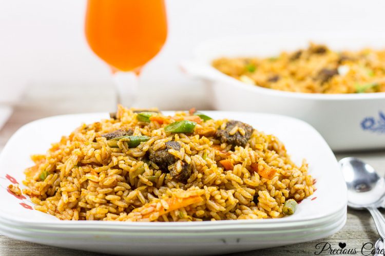 Cameroon Jollof Rice - Image source Precious Score