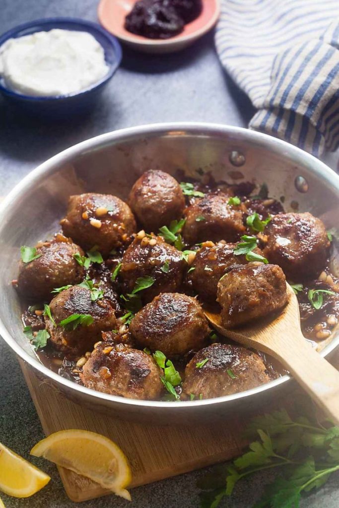 North African Meatballs with California Prunes and Pine Nuts By Healthy Delicious