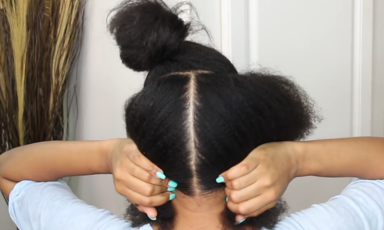 Separated your hair into these three parts - (Natural Hair Style Tutorial)