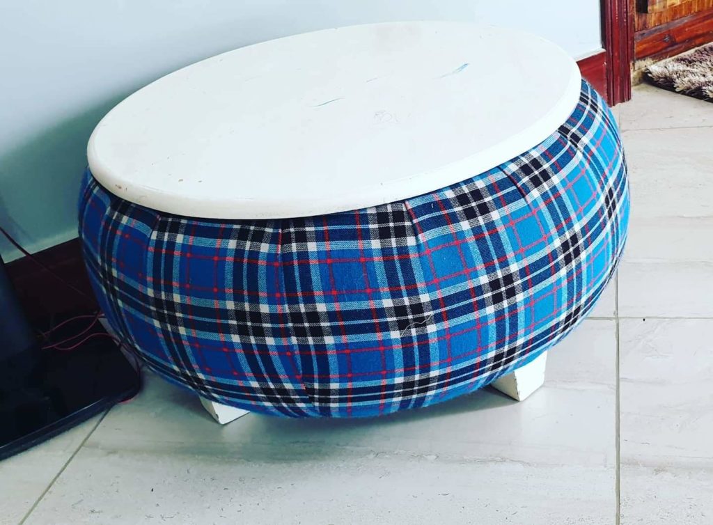 Kente decorated seat, courtesy of MnM Clothing Line (Photo credit: MnM Clothing Line Official Facebook Page)